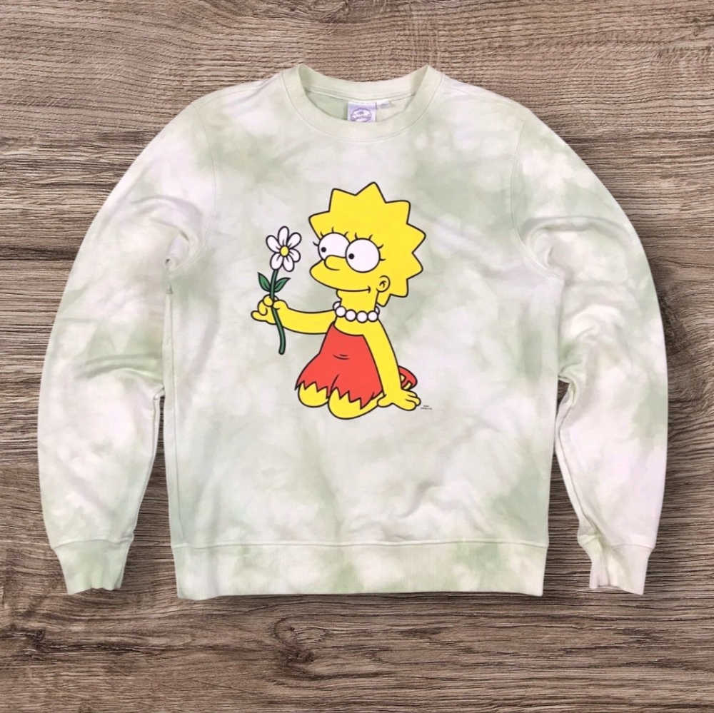 SIMPSONS Lisa Tie Dye Graphic Sweatshirt Sz L